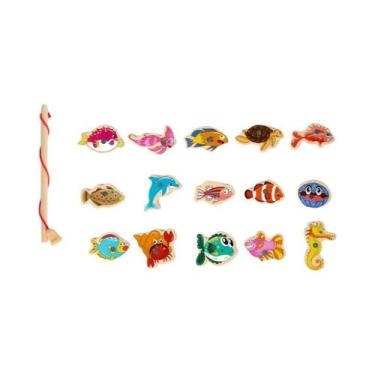 Imagem de Brinquedos De Pesca Magnéticos De Madeira Montessori Para Crianças, Me