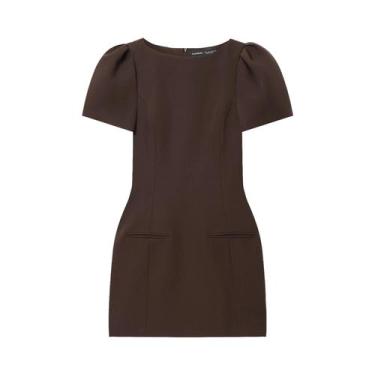 Imagem de Vestido Mini Preto KONDALA Sexy Chic Com Manga Curta E Ombros Almofada