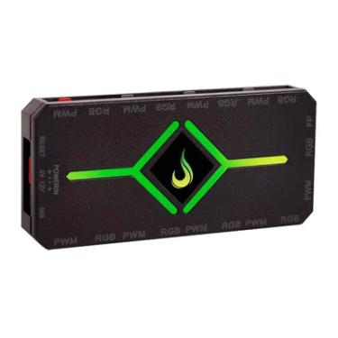 Imagem de Controladora Gamer Para Cooler Rise Mode Pwm E RGB Hub - Rm-copw-RGB.