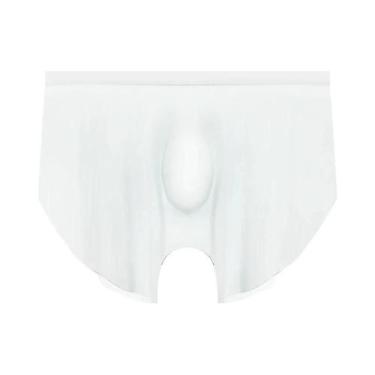 Imagem de Cuecas Boxer Masculinas De Seda Gelada Sem Costura, Finas De Verão, Co