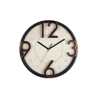 Imagem de Relógio de parede retrô para pendurar na parede para casa relógio de parede criativo quarto sala de estar relógio de parede simples relógio de parede para quarto (A)