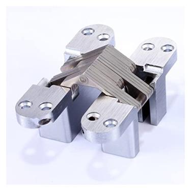 Imagem de Dobradiças ocultas de aço inoxidável, 16 * 70 mm Dobradiças de porta dobráveis pesadas cruzadas ocultas embutidas, ferragens para móveis, adequadas para portas, armários, gavetas, dobradiças