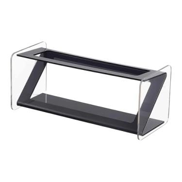 Imagem de Ioensy Organizador de mesa em acrílico para controle remoto, expositor decorativo, caixa de armazenamento para banheiro, casa de campo, inauguração de casa, Preto