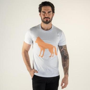 Imagem de Camiseta Acostamento Branca Lobo Laranja-Masculino