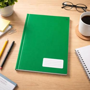 Imagem de Caderno Universitário 1 Matéria, 96 Folhas Pautadas, Espiral, Capa Dura, Verde, 28x21x1 cm
