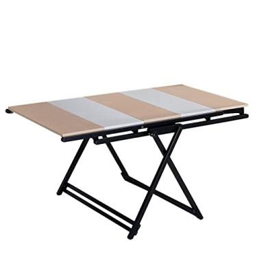 Imagem de Mesa de jantar extensível, dobrável, multicamadas, dobrável, com economia de espaço, mesa de cozinha versátil conveniente para armazenamento para sala de jantar e cozinha (estilo de costura 1)