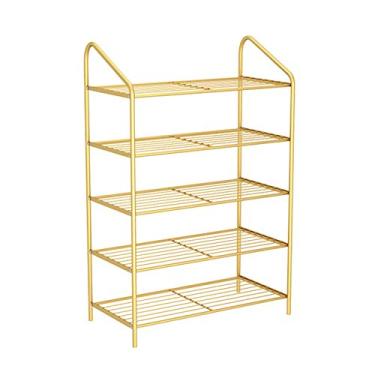 Imagem de Organizador de sapatos prateleiras de armazenamento de metal de grande capacidade de 5 níveis, suporte multiuso para roupas, toalhas, eletrônicos e mais armário de sapatos (cor: B) (B)