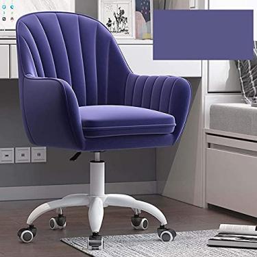 Imagem de Cadeira de mesa ergonômica moderna de veludo cadeira de escritório cadeira giratória ajustável com braços cadeira executiva ergonômica - B 59 x 19 x 114 cm (azul C 59 x 19 x 114 cm)