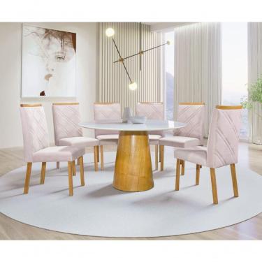Imagem de Sala De Jantar Redonda Com 6 Cadeiras 1,30m - Assunção - Art Salas
