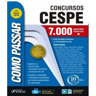 Imagem de Como Passar Em Concursos Cespe - 7000 Questões Comentadas - FOCO JURID