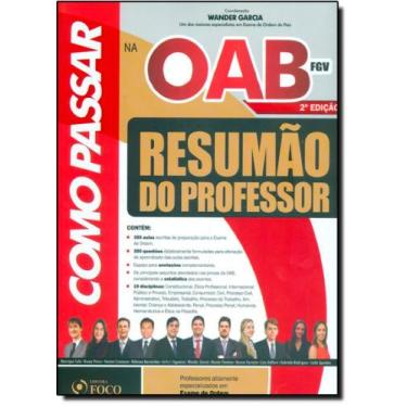 Imagem de Como Passar na Oab Fgv: 1º Fase Resumão do Professor - FOCO JURIDICO, 