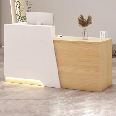 Imagem de Mesa de recepção, balcão de recepção, mesa de recepção de salão, mesa de recepção em pé, recepção pequena, balcão de loja, mesa de recepção em forma de L, caixa e balcão de recepção com balcão