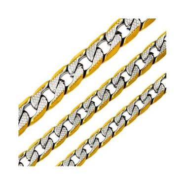 Imagem de Colar Elo Cubano Banhado a Ouro Para Homens E Mulheres, Cor Prata Mist