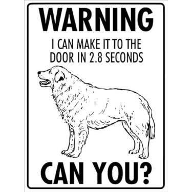 Imagem de Warning I Can Make It To The Fence In 2,8 Seconds Can You Maremma Placa Retrô Vintage Bar Pub Cozinha Restaurante Parede Deocr Placas 30 x 20 cm