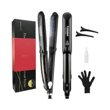 Imagem de Prancha De Cabelo a Vapor Com Placas De Titânio E Display LED Para Uso