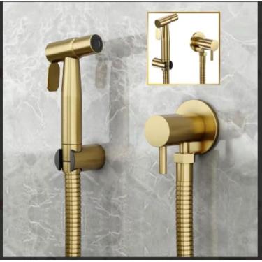 Imagem de Ducha Higiênica Acabamento em Ouro Escovado Completa GoldenX