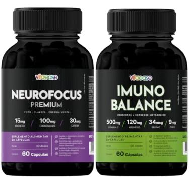 Imagem de Neurofocus Vitaease – Cafeína, Coenzima Q10 e Aminoácidos | Suplemento Alimentar – 60 Cápsulas (Neurofocus Premium + Imuno Balance)