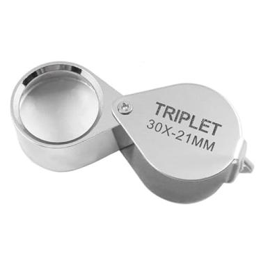 Imagem de Lupa dobrável de 30×21 mm, mini lupa geológica portátil de 30 vezes