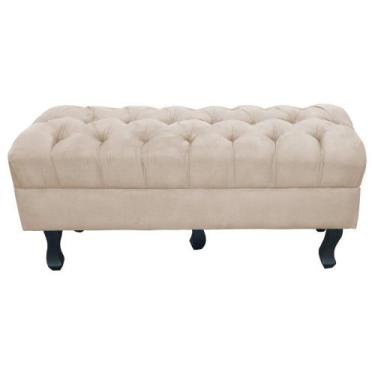 Imagem de Puff retro luis xv capitone 1 metro sued - SLK Decor