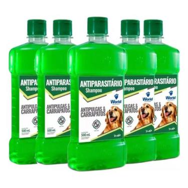 Imagem de Kit 5un Shampoo Dugs Antipulgas E Carrapatos 500ml - World
