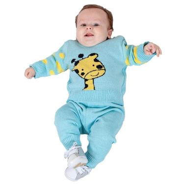Imagem de Conjunto de Bebê Tricô Kids Girafinha Azul