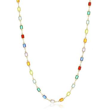 Imagem de Colar Retangular Banhado a Ouro 18K - Érica Santini Semijoias