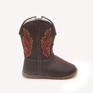 Imagem de Bota Texana Bebê Botinha Country Forrada Antiderrapante Leve FARMFUN, 