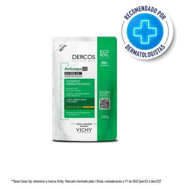 Imagem de Shampoo Anticaspa DS Vichy Dercos Cabelos Secos Refil 200g