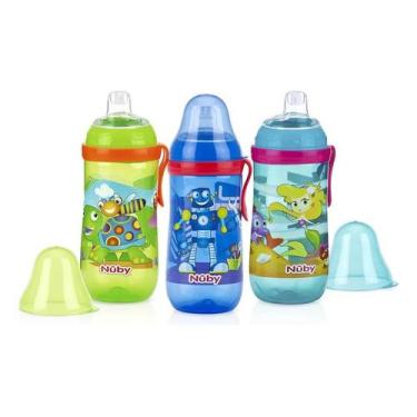 Imagem de Copo Garrafinha Decorada Com Bico De Silicone Antivazamento - Nuby, So