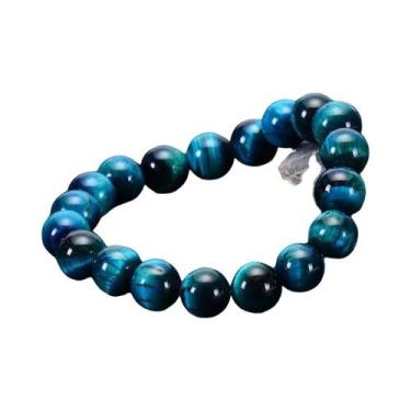 Imagem de Pulseira De Pedra Olho De Tigre Azul Com Contas De 6/8/10mm, Contas Re
