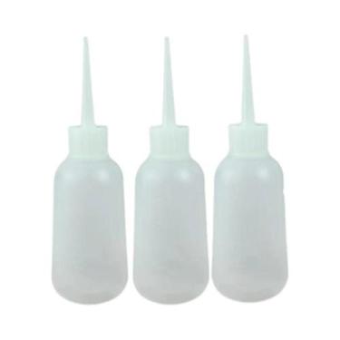 Imagem de Kit Aplicador De Cola Líquida: Frascos Plásticos Vazios Com Bico E Agu