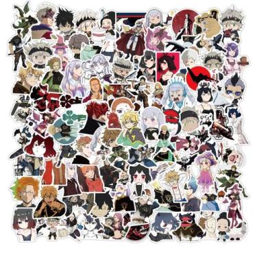 Imagem de Adesivos pretos, trevos, anime, 100 unidades, PVC, impermeável - yiwei