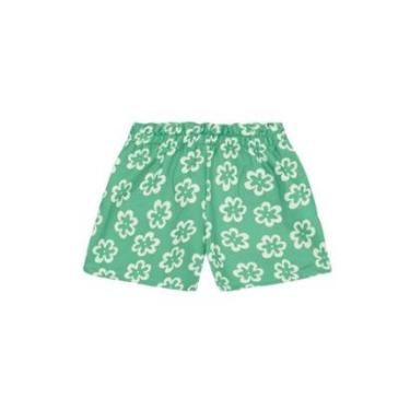 Imagem de Shorts infantil menina em moletinho florido Brandili -Verde-Feminino