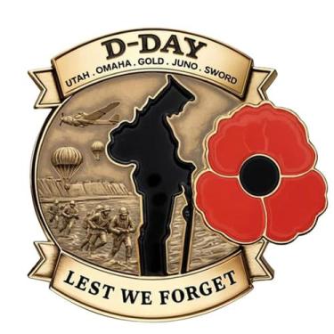 Imagem de Insignia Aniversario D-DAY 80º Edición Limitada Metal x2 - Marca Própr