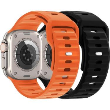 Imagem de Correa deportiva de silicona ATPZEVI compatible con Apple Watch 49mm