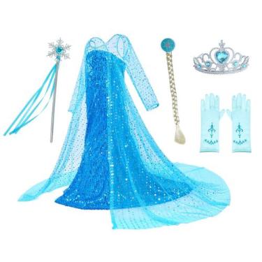 Imagem de Vestido de princesa, festa, chili, luxo com capa para meninas - Party 