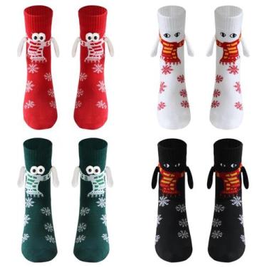 Imagem de Meias de Natal Holding Hands personalizadas, 4 unidades - gjulrfu