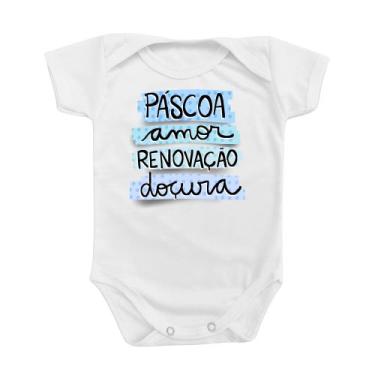 Imagem de Body De Bebê Roupinha Temático Presente Divertido Mimo Páscoa Amor Ren