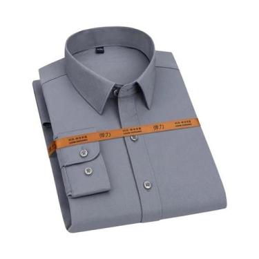 Imagem de Camisa Social Masculina Slim Fit De Manga Longa, Resistente a Rugas, F