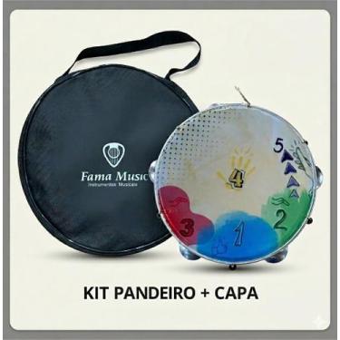 Imagem de Kit Pandeiro Iniciante Aprendizado e Capa Fama Music SP - Luen