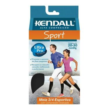 Imagem de Meia Kendall 3/4 Sport Alta Compressão 3112, Branco, GG