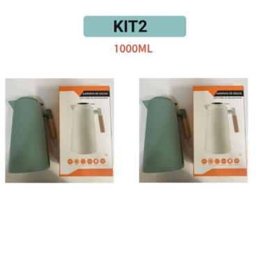 Imagem de Garrafa Térmica de água 1 Litro Com Termômetro Led Para Chás / Café De