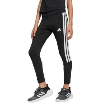 Imagem de CALCA LEGGING ESSENTIALS 3-STRIPES JJ5036 - PRETO/BRANCO 13/14A-Unissex