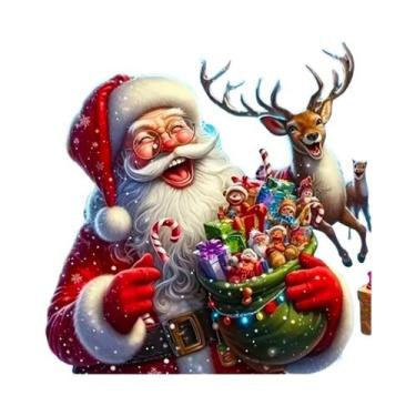 Imagem de Pintura Diamante 5D DIY De Natal: Decorações De Sacola Do Papai Noel -