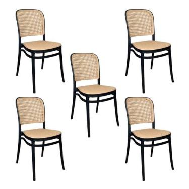 Imagem de Kit 5 Cadeiras De Jantar Roma Para Sala E Cozinha Preto - Oficial Webs