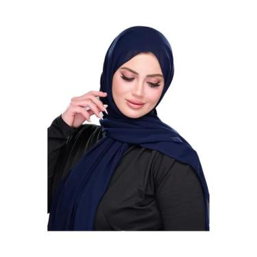 Imagem de Hijab Muçulmano De Cor Sólida Em Chiffon Bolha, Lenço Feminino Islâmic