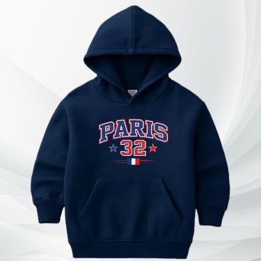 Imagem de Moletom Canguru Paris 32 Moleton Infantil ao Adulto Flanelado Com Capuz College Canguru-Unissex