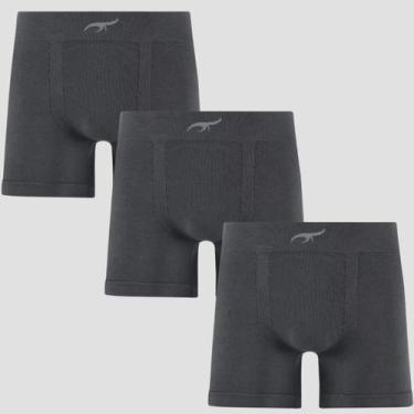 Imagem de Cueca Masculina Boxer Modal Zee Rucci Premium Lisa Básica, 3 cinza, G
