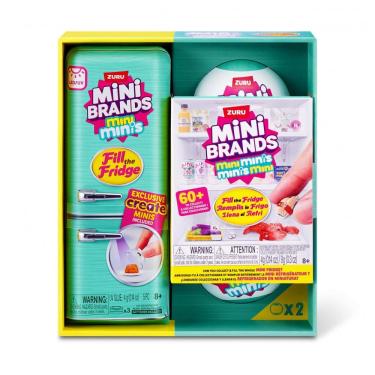 Imagem de Playset Mini Brands Fill The Fridge Série 1 ZURU com geladeira e 2 cápsulas surpresa INT miniaturas colecionáveis 8+
