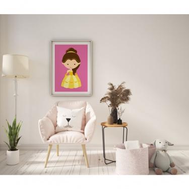 Imagem de Quadro Infantil Baby Bela Retangular 30X40 em Vinil com Vidro para Parede Madeira